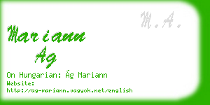 mariann ag business card